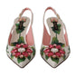 Dolce & Gabbana Ethereal Floral Embellished Slingback Heels