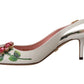 Dolce & Gabbana Ethereal Floral Embellished Slingback Heels