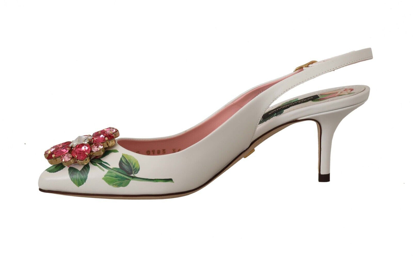 Dolce & Gabbana Ethereal Floral Embellished Slingback Heels