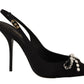 Dolce & Gabbana Glamorous Crystal-Embellished Slingback Heels