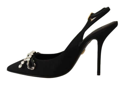 Dolce & Gabbana Glamorous Crystal-Embellished Slingback Heels