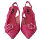 Dolce & Gabbana Elegant Pink Lace Slingback Heels