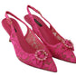 Dolce & Gabbana Elegant Pink Lace Slingback Heels