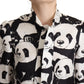 Dolce & Gabbana Chic Panda Print Silk Blouse