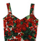 Dolce & Gabbana Elegant Red Cropped Top with Geranium Print