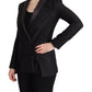 Costume National Elegant Black Double-Breasted Blazer