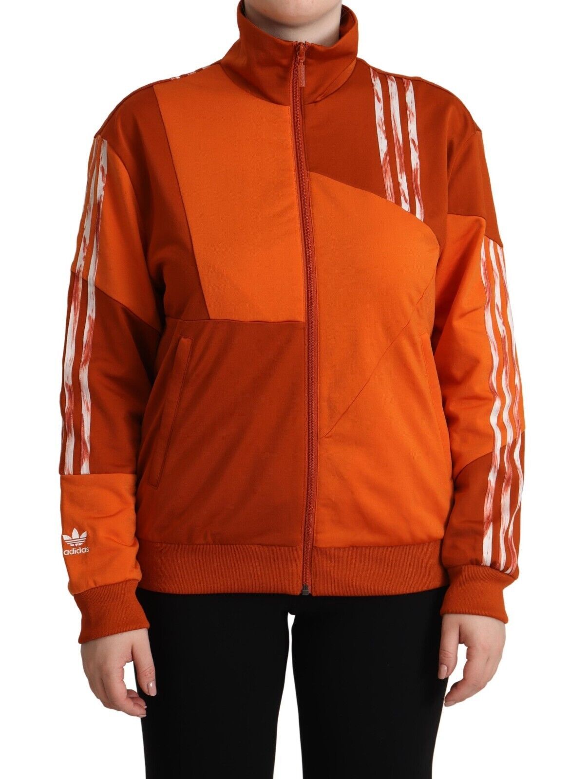 Adidas Chic Orange Bomber Jacket with Zip Closure