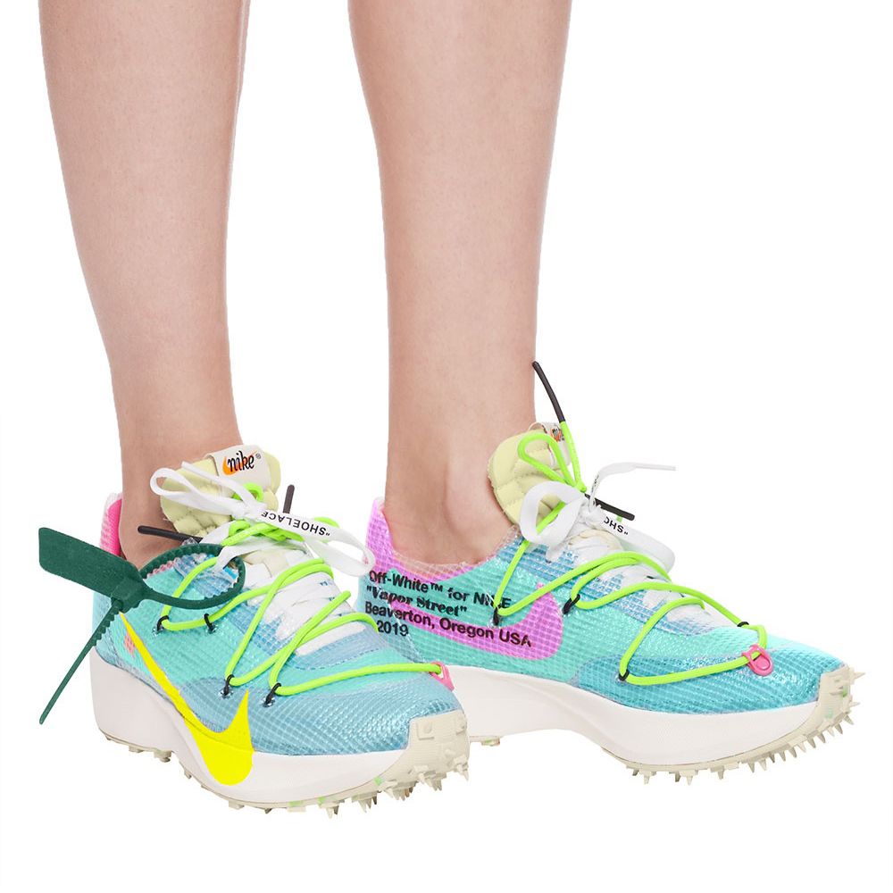 Off-White Light Blue Polyester Women Sneaker