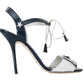 Dolce & Gabbana Striped Elegance Leather Heel Sandals