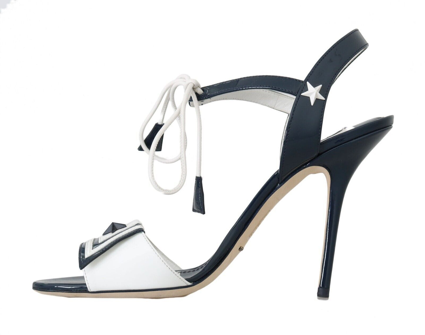 Dolce & Gabbana Striped Elegance Leather Heel Sandals