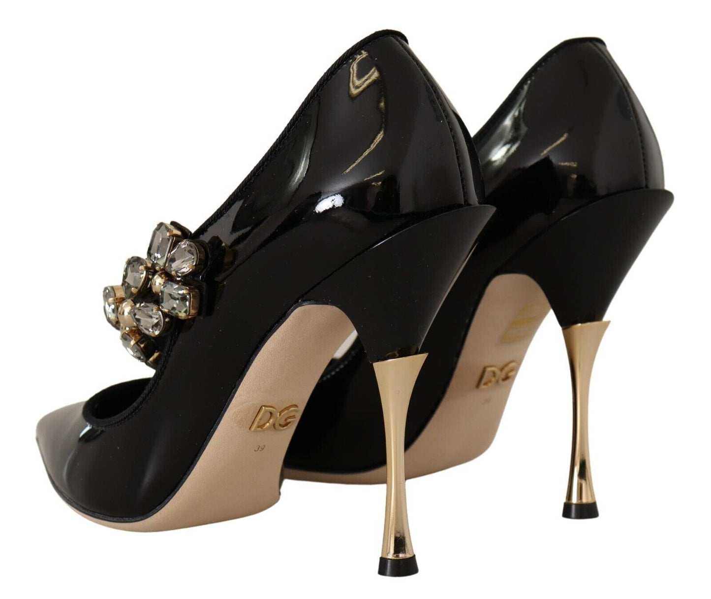 Dolce & Gabbana Elegant Patent Leather Crystal Pumps