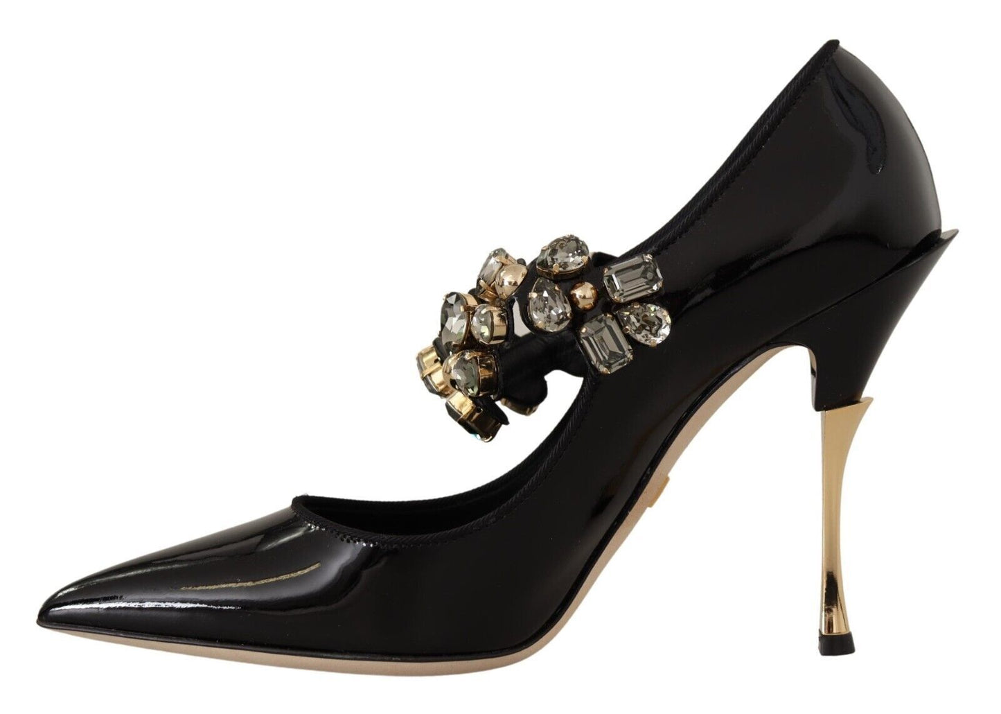 Dolce & Gabbana Elegant Patent Leather Crystal Pumps