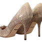 Dolce & Gabbana Exquisite Nude Leather Heels Pumps