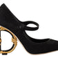 Dolce & Gabbana Elegant Devotion Mary Jane Pumps with Logo Heels