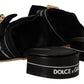 Dolce & Gabbana Elegant Black Crystal-Embellished Slides