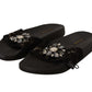 Dolce & Gabbana Elegant Floral Lace Crystal-Embellished Slides