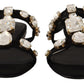 Dolce & Gabbana Elegant Crystal Embellished Leather Sandals