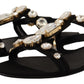 Dolce & Gabbana Elegant Crystal Embellished Leather Sandals