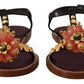 Dolce & Gabbana Embroidered Flat Leather Sandals