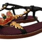 Dolce & Gabbana Embroidered Flat Leather Sandals