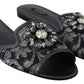 Dolce & Gabbana Elegant Floral Lace Crystal Slides