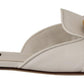 Dolce & Gabbana Elegant White Flat Sandals with DG Logo Embellishment