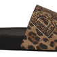 Dolce & Gabbana Elegant Leopard Print Flat Sandals