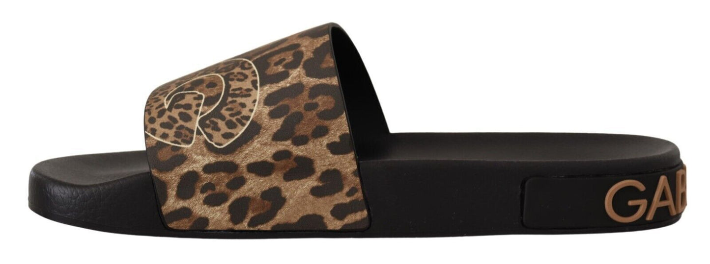 Dolce & Gabbana Elegant Leopard Print Flat Sandals