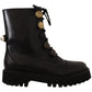 Dolce & Gabbana Authentic Leather Biker Boots in Chic Black