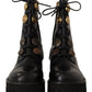 Dolce & Gabbana Authentic Leather Biker Boots in Chic Black