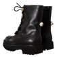 Dolce & Gabbana Authentic Leather Biker Boots in Chic Black