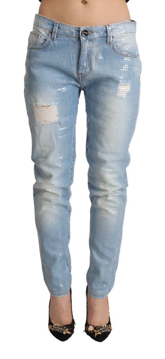 PINKO Chic Light Blue Washed Skinny Jeans