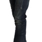 Acht Chic Dark Blue Slim Fit Denim for Style Aficionados