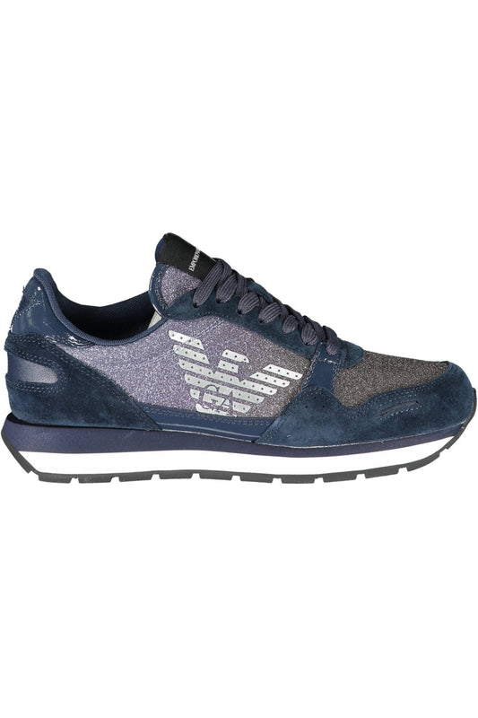 Emporio Armani Blue Leather Women Sneaker