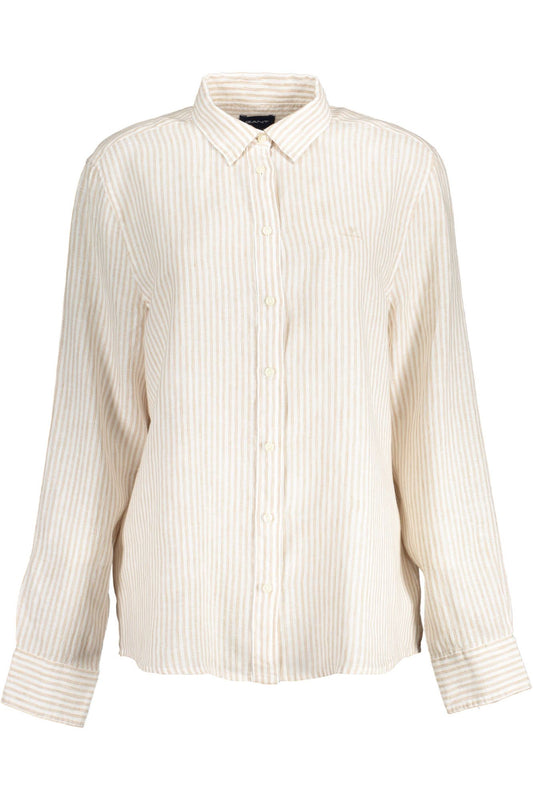 Gant Beige Linen Women Shirt