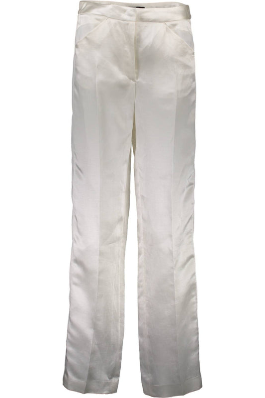 Just Cavalli White Linen Women Pant