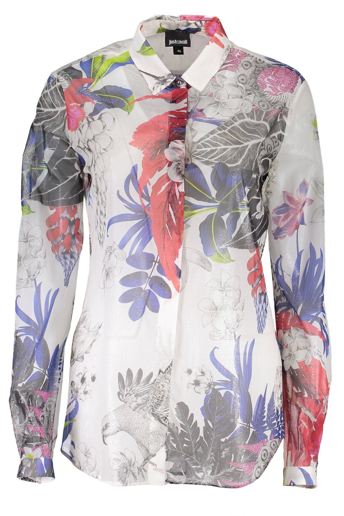 Just Cavalli White Silk Women Shirt