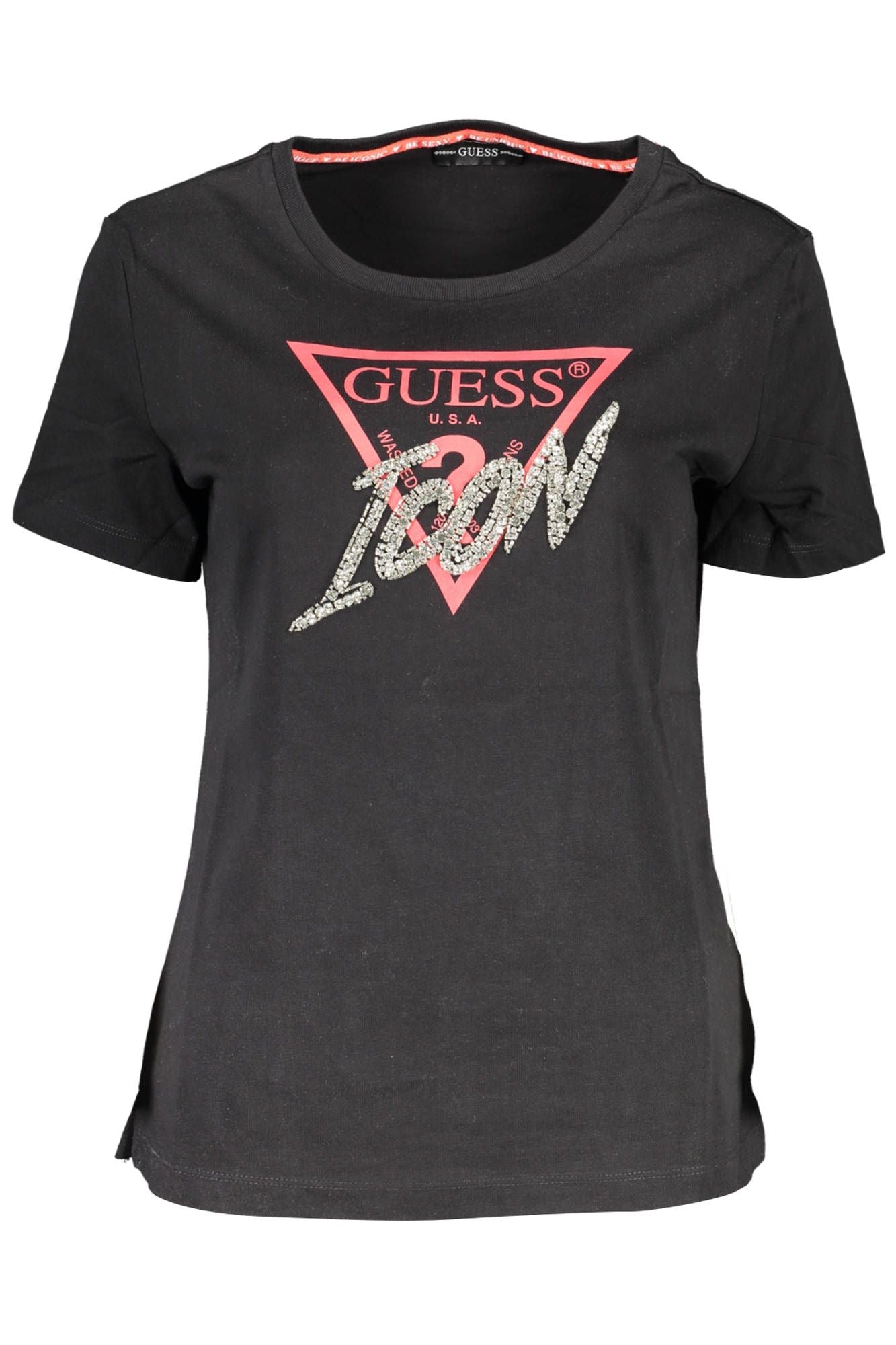 Guess Jeans Black Cotton Women T-Shirt