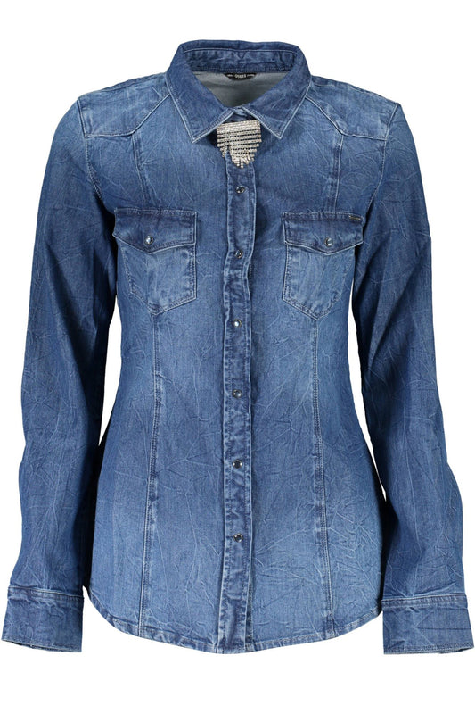 Guess Jeans Blue Cotton Women Shirt