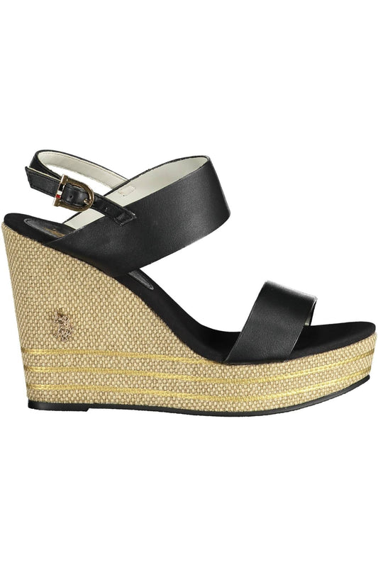 U.S. POLO ASSN. Black Polyester Women Sandal