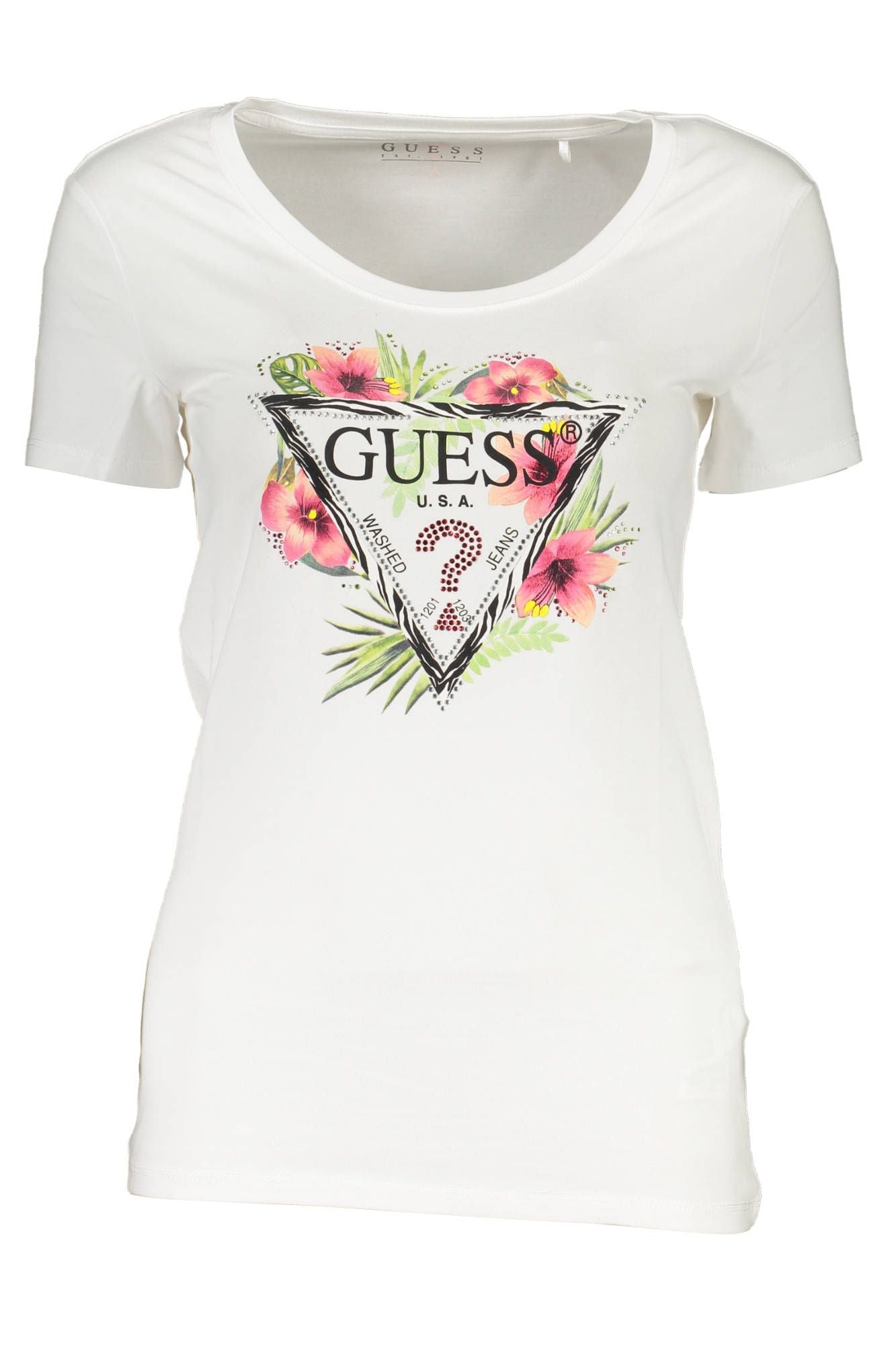 Guess Jeans White Cotton Women TShirt