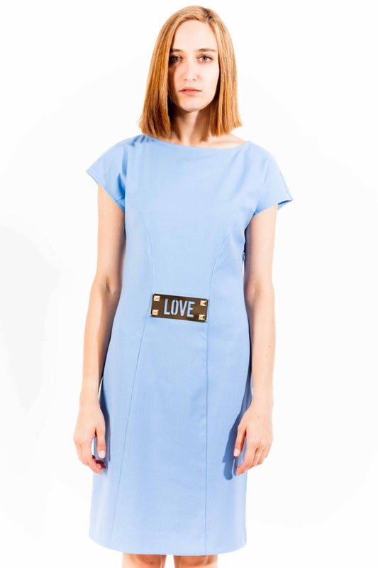 Love Moschino Light Blue Cotton Women Dress