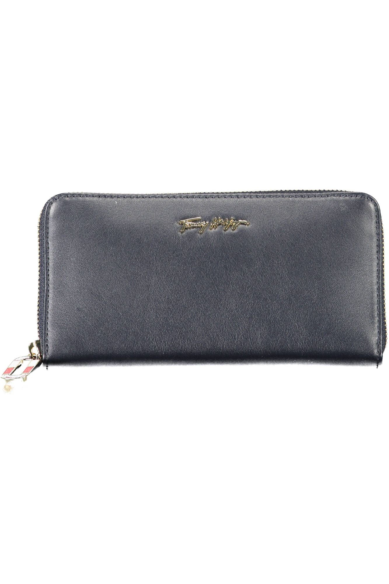 Tommy Hilfiger "Blue Leather Women Wallet with Multiple Compartments"