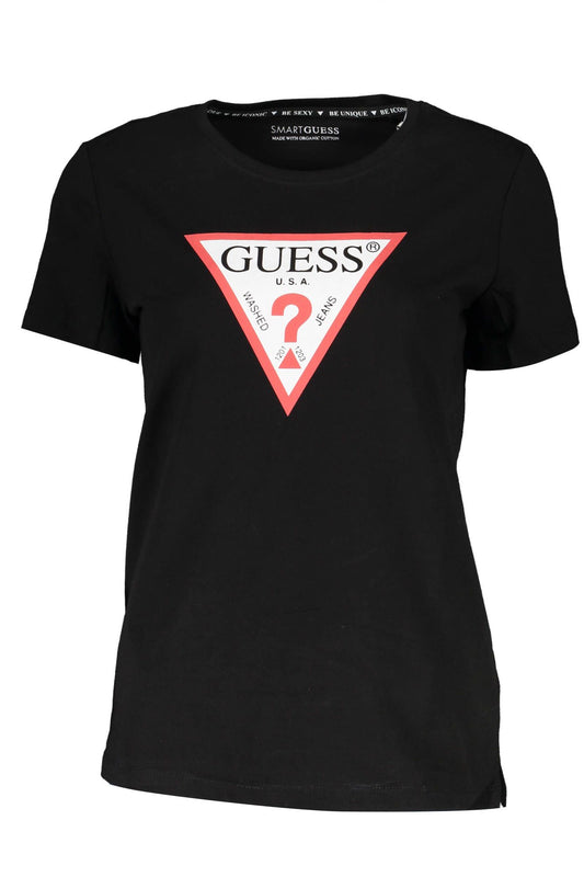 Guess Jeans Black Cotton Women T-Shirt