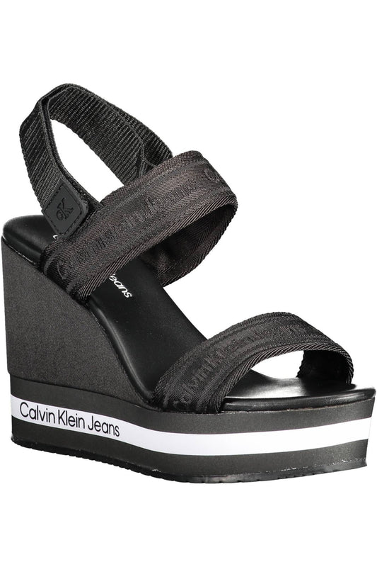 Calvin Klein Black Polyester Women Sandal