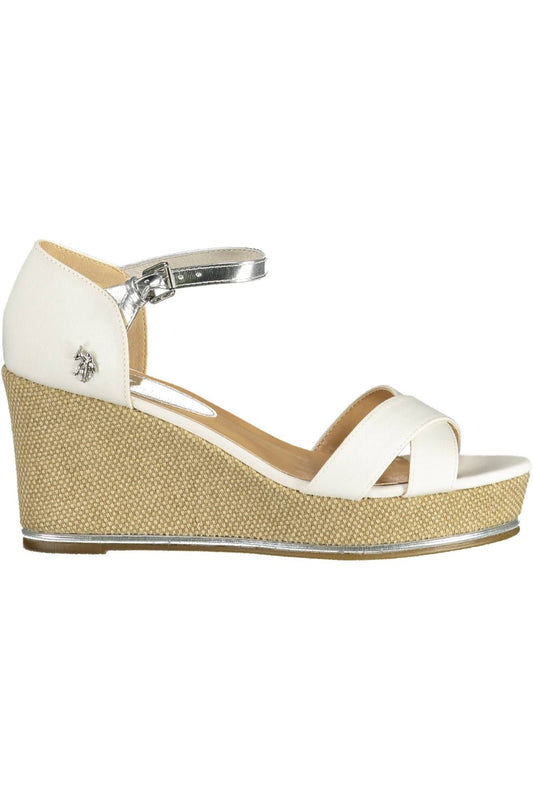 U.S. POLO ASSN. White Polyester Women Sandal