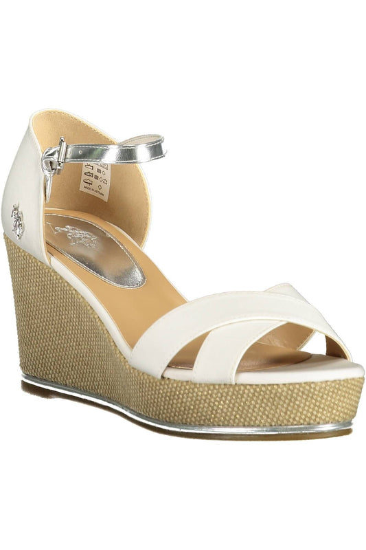 U.S. POLO ASSN. White Polyester Women Sandal