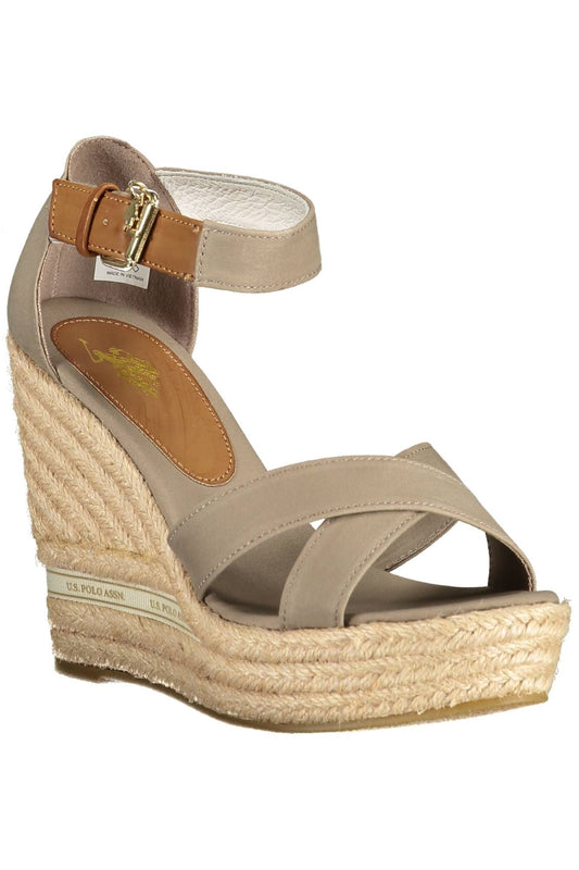 U.S. POLO ASSN. Beige Cotton Women Sandal