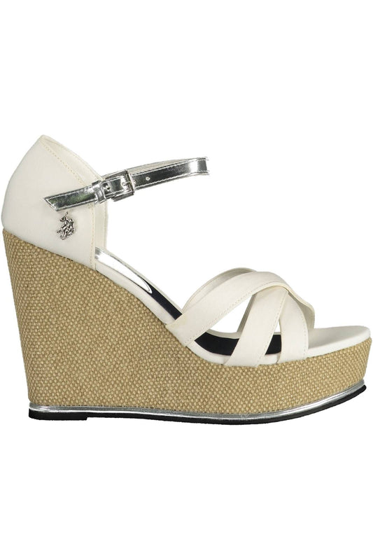 U.S. POLO ASSN. White Cotton Women Sandal