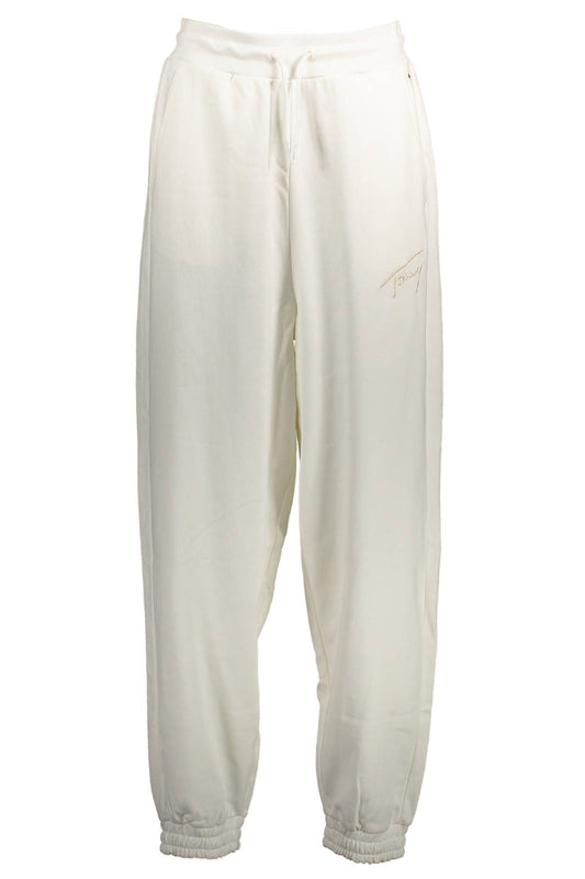 Tommy Hilfiger White Cotton Women Trousers